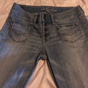 American eagle flare blue jeans size 10